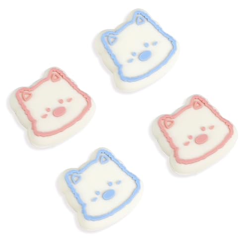 PERFECTSIGHT Cute Westie Switch 2 Joycon Thumb Grips Caps, 4 PCS Switch2 Kawaii 3D Silicone Analog Thumbstick Button Cover for NS Switch 2 Joystick Caps, Dog - color: Pink+Blue Westie