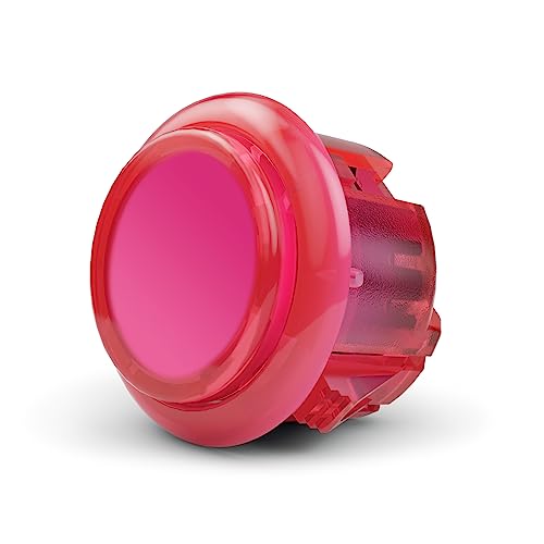 Qanba Gravity KS Mechanical Arcade Buttons 24mm Snap-in Mechanical Pushbutton (Boxed (Clear Pink E12(12 pcs)) - color: Clear Pink E12(12 pcs)