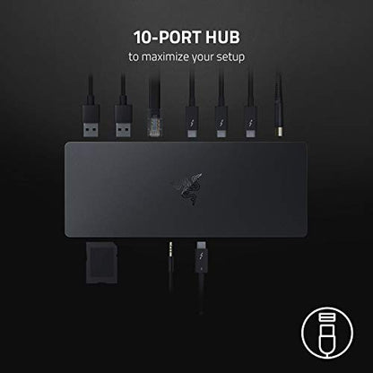 Razer Thunderbolt 4 Dock, 10 Ports, USB-A, USB-C, 2.5 GbE, Black | Dual 4K or Single 8K Video Output, Mac, and PC Compatible, Thunderbolt 3 & 4 Certified, Chroma - size: (Pack of 1)