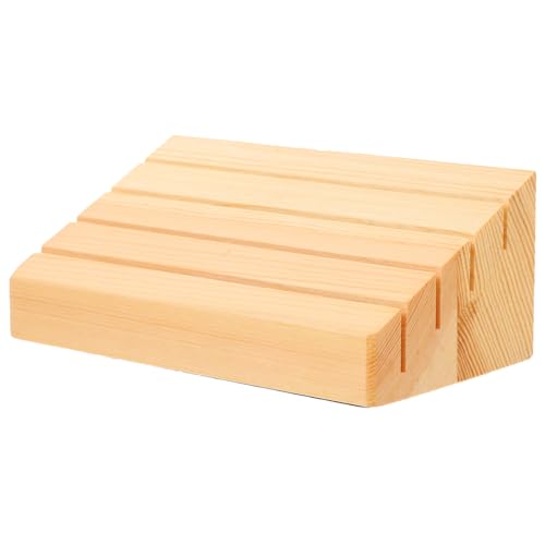 2pcs Wooden Card Holder Stand Stylish Table Display Base for Game Cards Multi-Functional Slot Design for Home Decor Practical Material