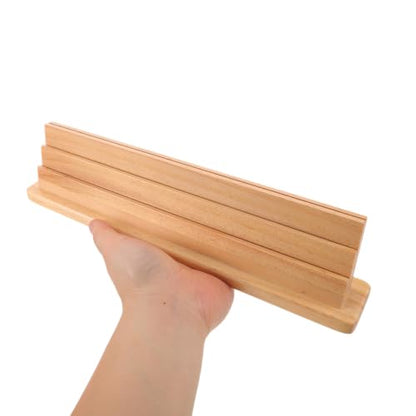 Ipetboom Wooden Playing Card Holder Tray Space-Saving Display with Natural Wood Grain for Evenings and Game Rooms