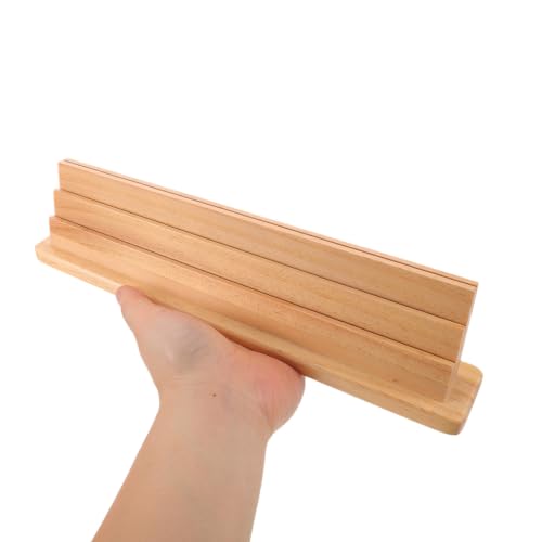 Wood Playing Card Holder Stand 3 Slots, Natural Wood Grain Tray for Enhanced Stability and Convenient Card Access, Suitable for Group Game Evenings and Poker Games