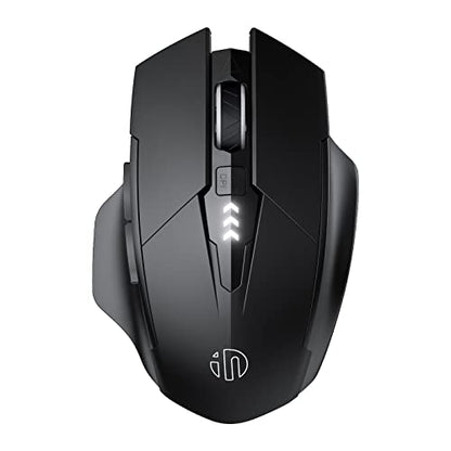 INPHIC Bluetooth Mouse, Upgraded Visible Battery, Rechargeable Bluetooth Wireless Mouse (Dual Mode: BT 5.0+ USB 2.4G), 2400DPI Portable Silent Click Mouse for Laptop PC Computer Mac, Black - color: Black