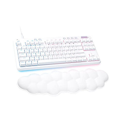 Logitech G713 Wired Mechanical Gaming Keyboard with LIGHTSYNC RGB Lighting, Clicky Switches (GX Blue), and Keyboard Palm Rest, PC/Mac Compatible - White Mist - size: Wired, style: Clicky