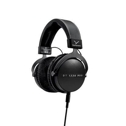 beyerdynamic DT 1770 PRO MKII Wired Over-Ear Headphones, 30 Ohm, Closed-Back Professional Recording Studio Monitor. 2 Detachable Cables, Velour & Leatherette Ear Pads, Handmade in Germany. Black
