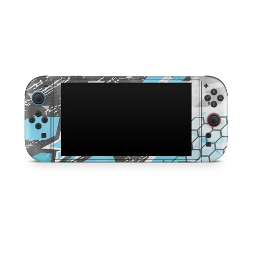 Glossy Glitter Gaming Skin Compatible with Nintendo Switch 2 Console Only - Grunge Cyan - Premium 3M Vinyl Protective Wrap Decal Cover - Easy to Apply | Crafted in The USA by MightySkins - color: Grunge Cyan, size: Switch 2 Console Skin Only, style: Gloss