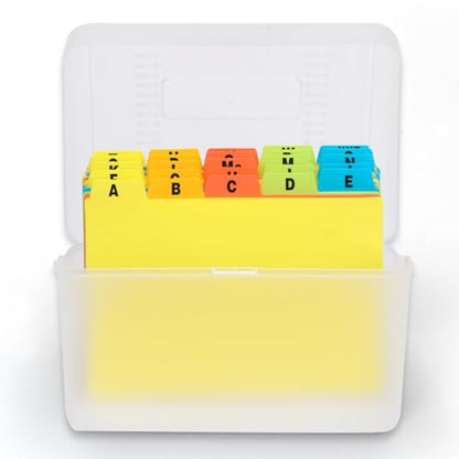 H4D Index Card Holder 4x6 Inches with 25 Plastic Dividers, Clear - color: Clear, size: 4x6 inch
