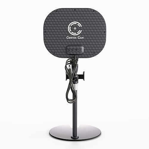 Camera Light for Computer - Video Conference Lighting, Podcast Lighting, Light for Zoom, Microsoft Teams, Streaming Twitch, Continuity Camera, Standing USB LED Ring Light - Center Cam