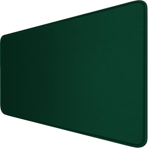 Gaming Mouse Pad with Stitched Edges, Durable Non-Slip Natural Rubber Base, Waterproof Computer Keyboard Pad Mat for Esports Pros/Gamer/Desktop/Office/Home - Green - color: Green, size: 31.5L x 15.6W inches