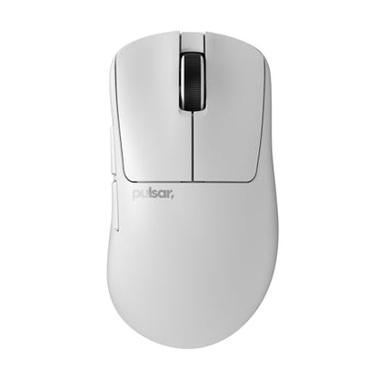Pulsar Gaming Gears - Xlite v3 Medium Wireless Gaming Mouse, Ultra Lightweight 1.94 oz (55 g), Ergonomic, Optical Switches, PAW3395 Optical Sensor (Medium, Wireless, White) - color: White, size: Medium, style: Xlite V3