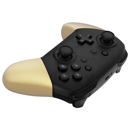 eXtremeRate Metallic Champagne Gold Replacement Handle Grips for Nintendo Switch Pro Controller, Soft Touch DIY Hand Grip Shell for Nintendo Switch Pro - Controller NOT Included - color: Champagne Gold