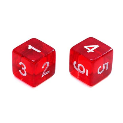 10 Pieces Polyhedral Dice Set D6 Dice 16mm Acrylic 6 Sided Dice Game Dice for Dungeons and Dragons RPG MTG DND Dice Table Games (Transparent Red) - color: Transparent Red
