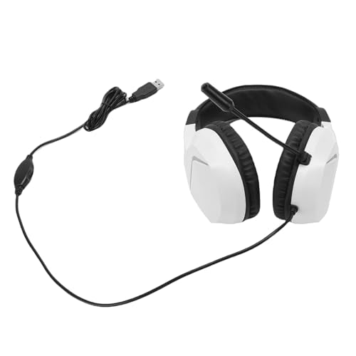 USB Wired Gaming Headset 7.1 Surround Sound Computer Headset with Noise Cancelling Mic 40mm Drivers Memory Foam Cushion RGB Lights Wired Over Ear Headphones for PC Laptop (#12) - color: #12