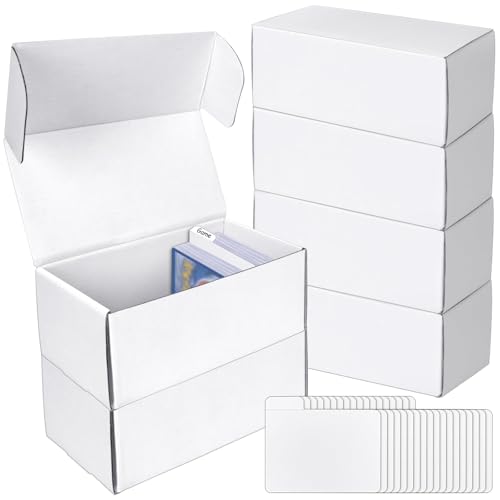 VOKOY Trading Card Storage Box with Dividers, 6 Pack • 400 Count Bulk Card Collection Case, Corrugated Cardboard Storage Box for Sports, TCG/Magic/Mtg Cards (Horizontal Length 7.5 Inch) - style: 7.5IN - 6Pack