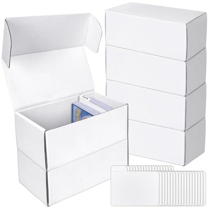VOKOY Trading Card Storage Box with Dividers, 6 Pack • 400 Count Bulk Card Collection Case, Corrugated Cardboard Storage Box for Sports, TCG/Magic/Mtg Cards (Horizontal Length 7.5 Inch) - style: 7.5IN - 6Pack