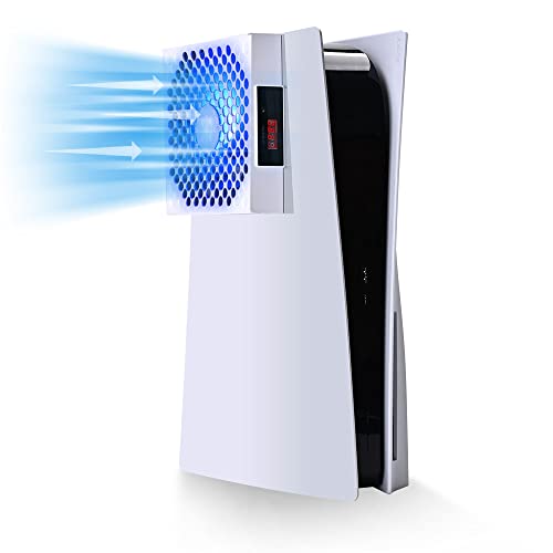 G-STORY Cooling Fan Only for PS5, Auto 3 Speed Adjust, Temp Display, RGB