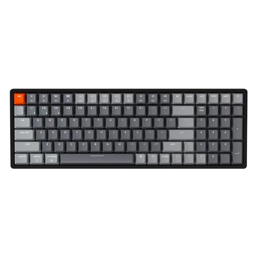 Keychron K4 Wireless Bluetooth/USB Wired Gaming Mechanical Keyboard, Compact 100 Keys 96% Layout RGB LED Backlit Gateron G Pro Red Switch N-Key Rollover, Aluminum Frame for Mac Windows, Version 2 - color: Gateron Red Switch