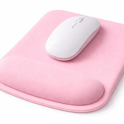 Ergonomic Memory Foam Mouse Pad with Wrist Support, Orange, Ultra-Smooth Surface, Anti-Slip Base (Pink, Medium) - color: Pink