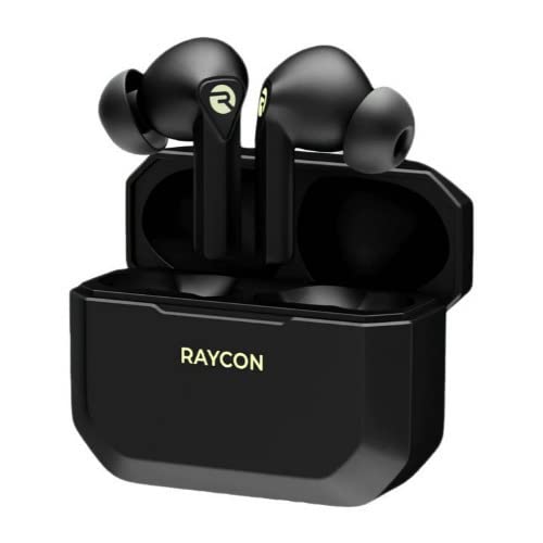 Raycon The Gaming Bluetooth True Wireless Earbuds with Built in Mic, Low Latency, 31 Hours of Battery, Charging Case with Talk, Text, and Play, Bluetooth 5.0 (Carbon Black)