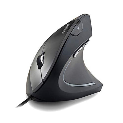Perixx PERIMICE-513 Wired Ergonomic Vertical Mouse - 6 Buttons with 1000/1600/3200/6400 DPI - Right-Handed Design - Wired USB 5.9ft Cable - Black - style: Wired