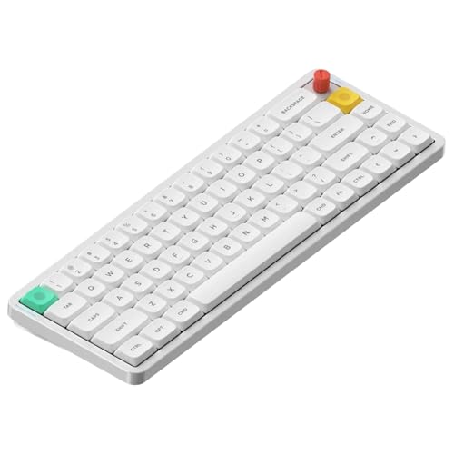 nuphy Air65 V3 Hot Swappable Wireless Mechanical Keyboard, 68 Keys 65% Layout Custom Low Profile Keyboard with Multifunctional knob,Gasket Mounted,RGB Backlit,Support Bluetooth/2.4GHz/USB-C - color: White, size: Blush nano Switch
