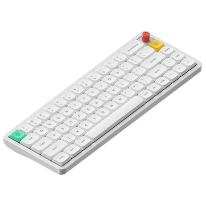 nuphy Air65 V3 Hot Swappable Wireless Mechanical Keyboard, 68 Keys 65% Layout Custom Low Profile Keyboard with Multifunctional knob,Gasket Mounted,RGB Backlit,Support Bluetooth/2.4GHz/USB-C - color: White, size: Red nano Switch