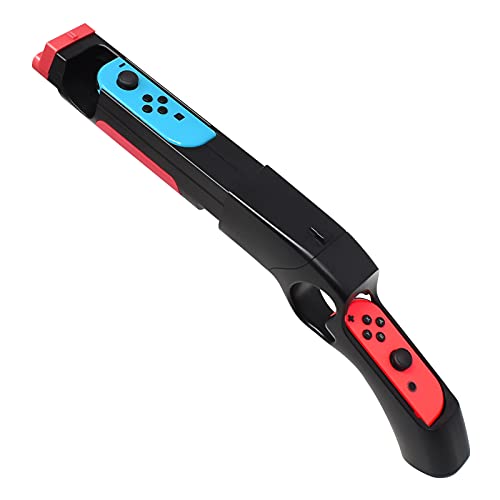 FASTSNAIL Switch Shooting Gun Controller Grips for Nintendo Switch 1/OLED | Replacement for Joy-Con Gun Holder, Switch Handle Kit, Ergonomic Design, Switch Controller Grip for Joycon Accessories, Black - color: Black