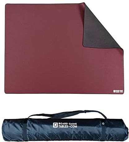 Board Game Playmat [3.5'x5.5'/Thick Super Cushioned/Stitched Edge/Water Resistant] with Carrying Case - for Tabletop Board Games, Card Games, RPG Games (Large, Burgundy) - color: Burgundy, size: Large (3.5'x5.5')