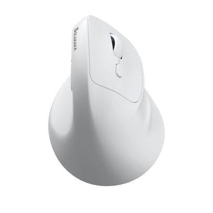 SOLAKAKA SM520 Ergonomic Wireless Mouse with 24,000 DPI, White | Stable Tri-Mode Connection, Comfortable Vertical Design, Rechargeable Battery, Programmable Side Button, for PC, Laptop - color: white