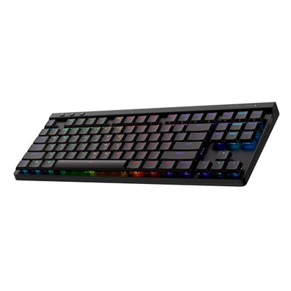 Logitech G515 Lightspeed TKL Wireless Gaming Keyboard (Tactile) - Black | LIGHTSPEED, low profile gaming, LIGHTSYNC RGB, thin tenkeyless design, PBT keycaps, mechanical switches - color: Black, style: Wireless