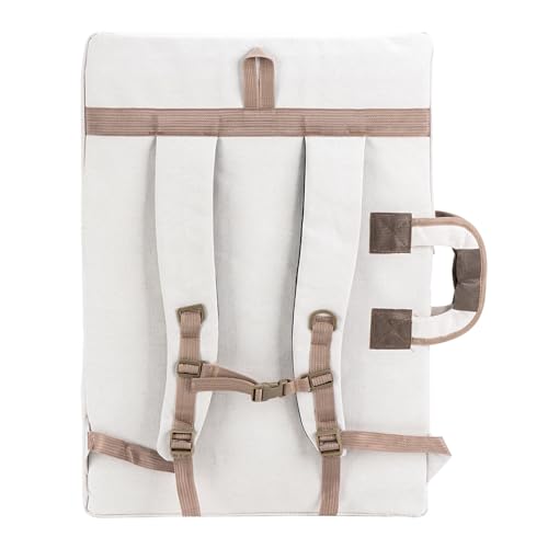 TRANSON Art Portfolio Case Artist Backpack Canvas Bag Large 26” x 19.5” - color: White