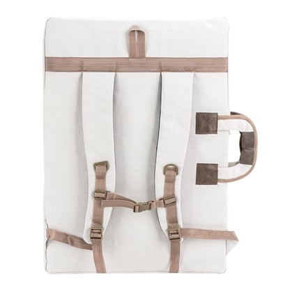 TRANSON Art Portfolio Case Artist Backpack Canvas Bag Large 26” x 19.5” - color: White