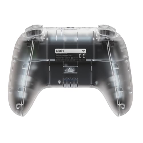 8Bitdo 64 Bluetooth Controller for Analogue 3D, Clear | Switch/Switch 2, Windows and Android Support, Wired USB, D-Input/S-Input Modes, Hall Effect Joystick, Vibration - color: Clear
