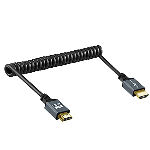 Twozoh HDMI to HDMI Coiled Cable, Support 3D,4K UHD, 1080p, HDMI 2.0a 2.0b 2.0 1.4a (Extend up to 1.5M/5FT) - color: COILED 1-Pack, size: 5Ft