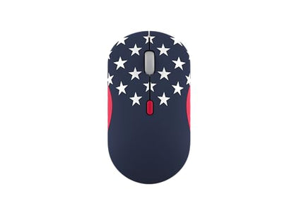Lenovo 350 Bluetooth Silent Mouse (Fan Edition), Wireless Ergonomic Ambidextrous Design, Bluetooth 5.3, Adjustable DPI up to 2400, 36 Month Battery Life, Recycled Materials, USA Flag - color: USA Flag