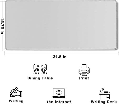Large Mouse Pad Desk Mat Large Office Desk Pad with Stitched Edges, Gray | 31.5" x 15.7" Mousepad Non-Slip Waterproof Rubber Base PC Laptop Home Office Accessories - color: Gray, size: 31.5" x 15.7"
