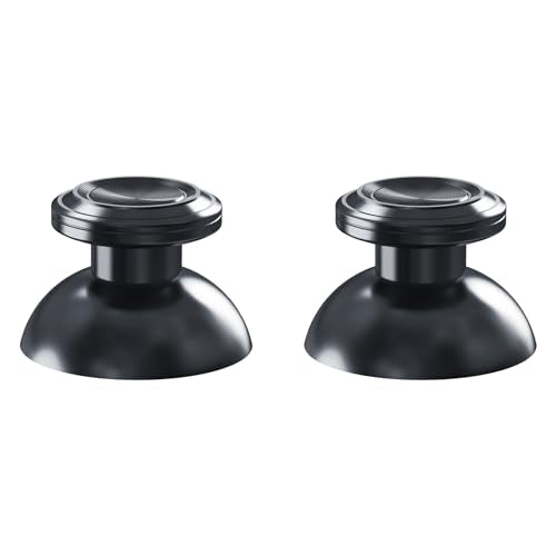 eXtremeRate Custom Black Metal Thumbsticks for PS5 Controller, Replacement Aluminum Analog Stick Joystick for PS4 Controller - color: Black