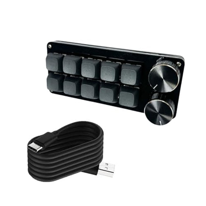 Programmable Macro Keyboards with 2Knobs,Mechanical Gaming Keypad,Hot Swappable Switches,Wire Customizable Control Pad