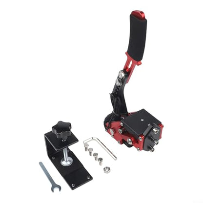 USB Racing Handbrake with Hall Sensor and Adjustable Spring Tension for PC Driving Simulation Games, Compatible with for logitech G27 G29 G920 and for thrustmaster T500 T3000 Steering Wheels, Aluminum - size: Red