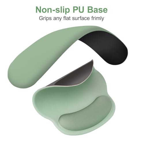 MOSISO Wrist Rest for Mouse Pad Set, Large Gaming Deskpad, Green | Circle Curved Mousepad&Keyboard Wrist Rest&Coaster, Ergonomic Non-Slip Mousepad&Easy Typing Pad with Silicone Lining - color: Green