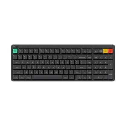 NuPhy Node100 Wireless Mechanical Keyboard, Hot Swappable Custom Low Profile Keyboard, 103 Keys Computer Gaming Keyboards, Supports Touch Gestures, PBT Keycaps, RGB Backlit, Bluetooth/2.4GHz/USB-C - color: Gray, size: Low-profile Blush Nano Switch