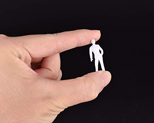DS. DISTINCTIVE STYLE 100Pcs 1:50 Scale Figures Unpainted Assorted Poses Miniature 1/4 Scale Model People for Architectural Layout Project O Scale Model Trains Railroads Home Bonsai Decor