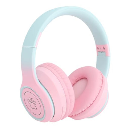 Over Ear ANC Active Noise Cancelling Headphone Gaming Headset for Long Term Wear 1 Unit (Pink) - color: Pink
