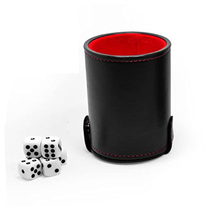 Abaodam Double Layer Silent Dice Cup for Ktv Bar Games Pu Leather and Felt Dice Storage for Parties and Entertainment