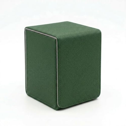 Dmoicols Vertical Deck Box Plus Version, Large Trading Card Case Fits 100+ Double Sleeved Cards, Premium Leather TCG Storage for MTG Commander, Pokémon, TCG, CCG, Magnetic Closure-Green - color: VP Green