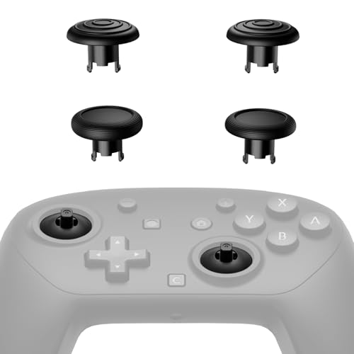 eXtremeRate ThumbsGear Interchangeable Ergonomic Thumbsticks for Nintendo Switch 2 Pro Controller, Replacement Analog Thumb Sticks & Tools, 2 Height Adjustable Convex & Concave Grip Joysticks - Black - color: Black