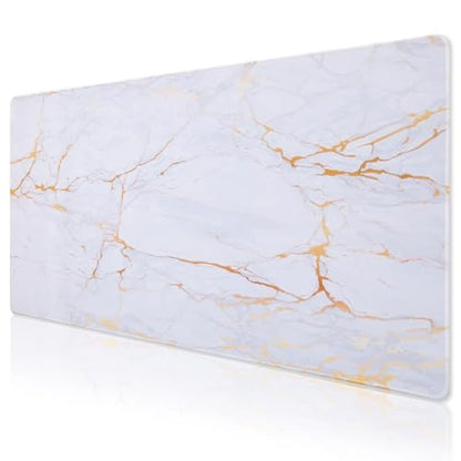 Big Mouse Pad Gaming, Stitch Mouse Pad, Pad for Keyboard and Mouse, Large Mouse Mat, Spill-Proof Surface and Anti-Skid Base, XXL 31.5” x 15.8” 80 x 40cm - color: Marble Beige1, size: 31.5L x 15.8W inches