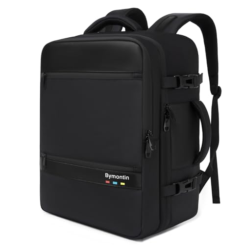 Travel Laptop Backpack, Carry On Backpack for Work & Business Trips, 180° Opening Travel Bag with Laptop Compartment, Commuter Backpack for Men & Women (All Black, 35L) - color: All Black, size: XL (8x12.8x18.5")