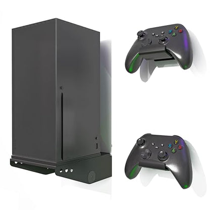 ADZ Series X Wall Mount for Xbox Series X Console, Multifunction Wall Mount Stand Includes Strong Metal Base and Xbox Controller Holder Mounts