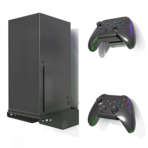 ADZ Series X Wall Mount for Xbox Series X Console, Multifunction Wall Mount Stand Includes Strong Metal Base and Xbox Controller Holder Mounts